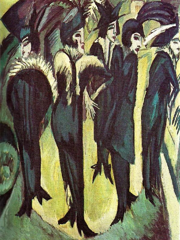Ernst Ludwig Kirchner fem kvinnor pa gatan China oil painting art